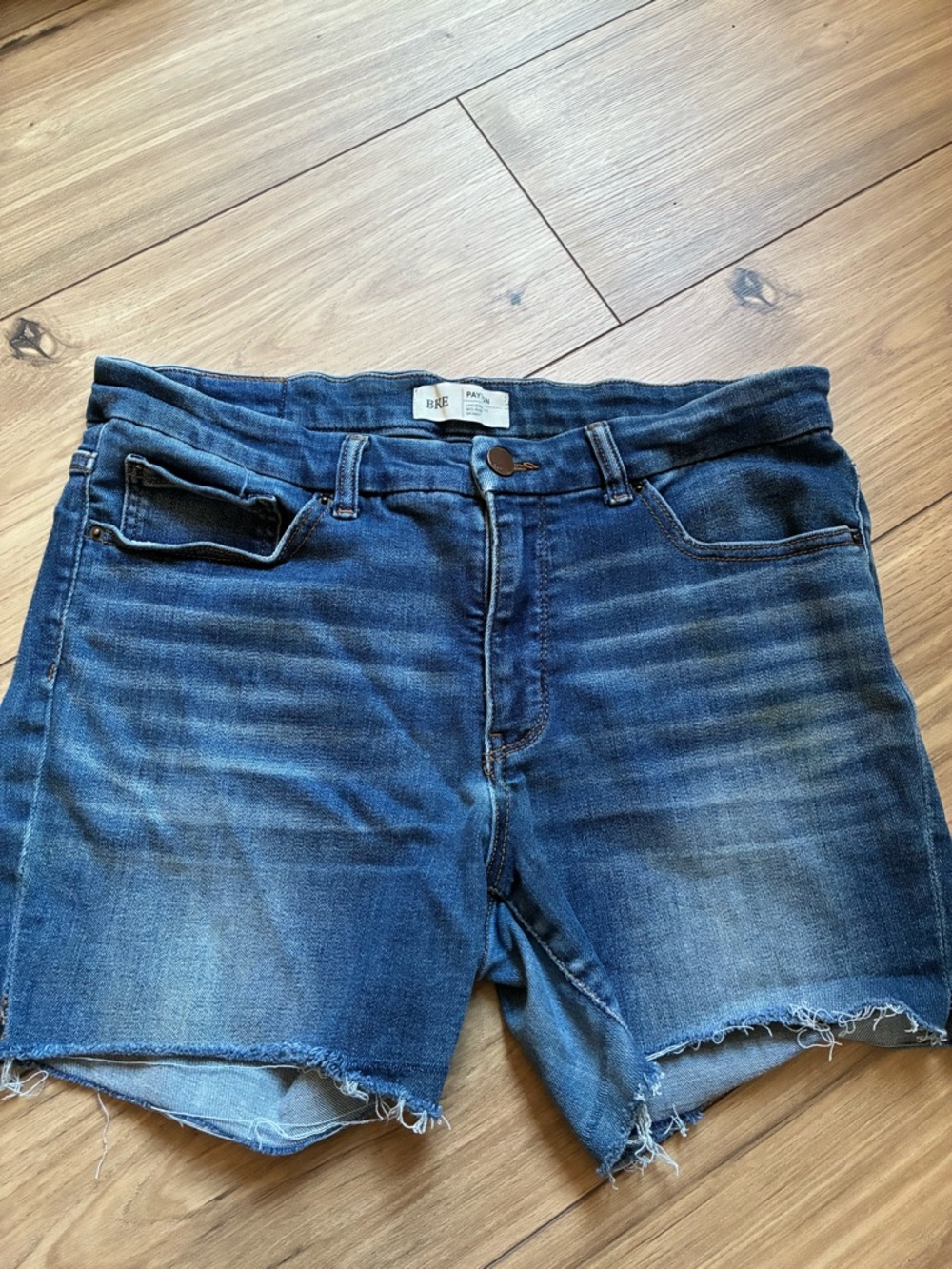 BKE Peyton Midrise Cut Off Denim Shorts Dark Wash Stretch Denim